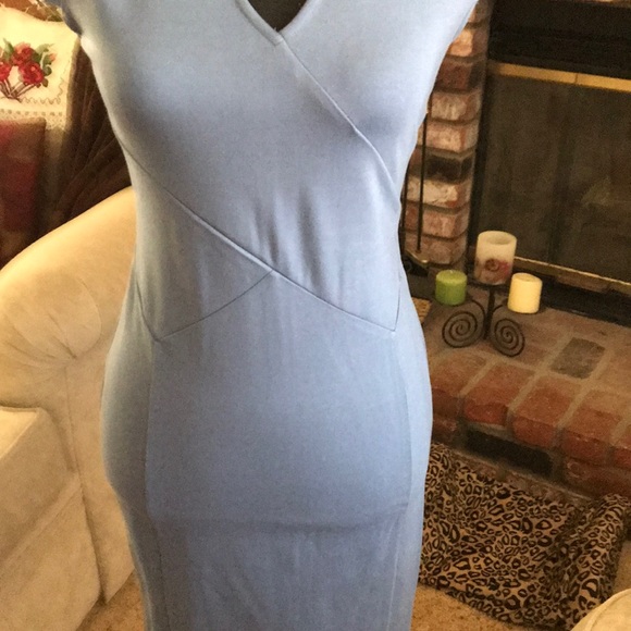 12th ❤️ Blue V-Neck Short Sleeves Dress - Picture 5 of 6